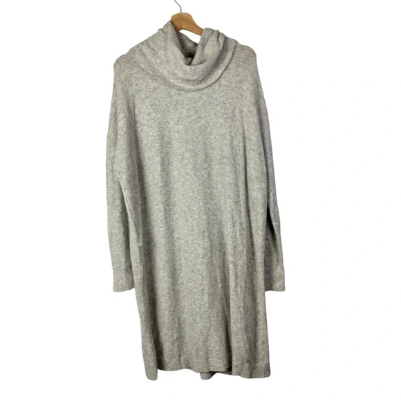 Madewell Gray Wool Blend Viewpoint Turtleneck Sweater Dress L - Picture 5 of 6
